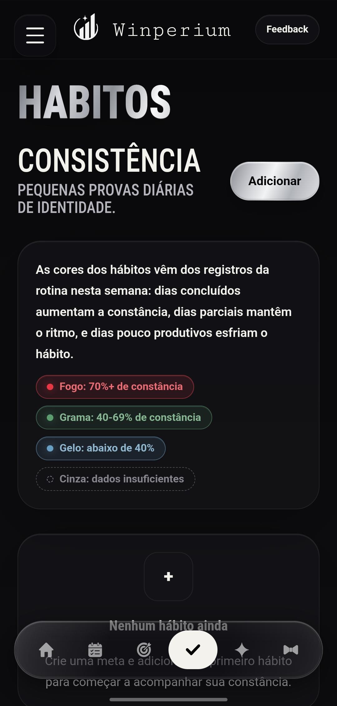 Real Winperium habits screen
